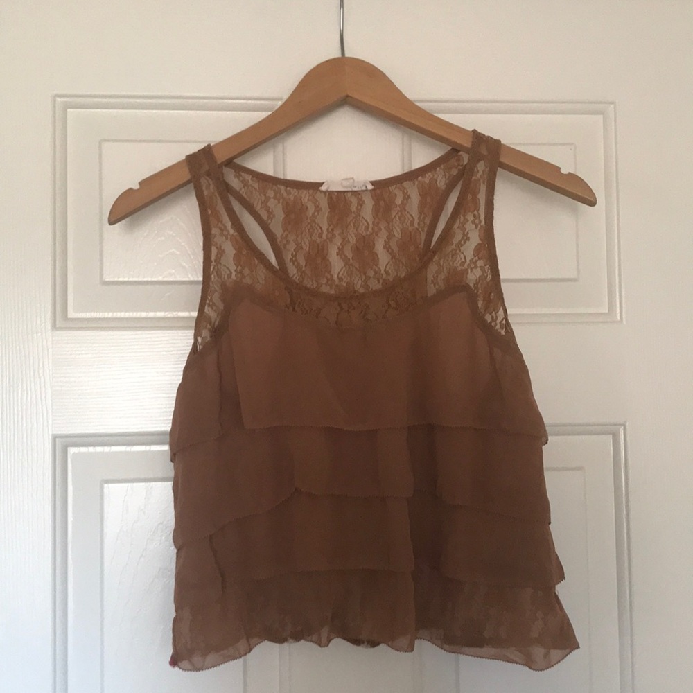 ASOS Lace and ruffles cropped top